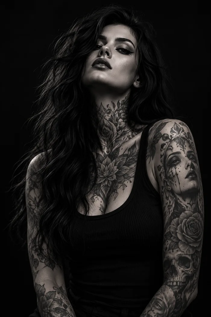 Nyx, blackwork tattoo artist